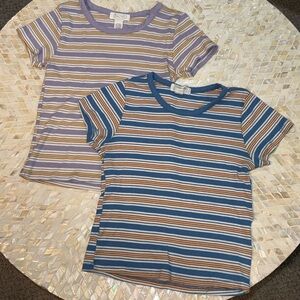 Striped Full Tilt T-Shirts - Blue and Purple